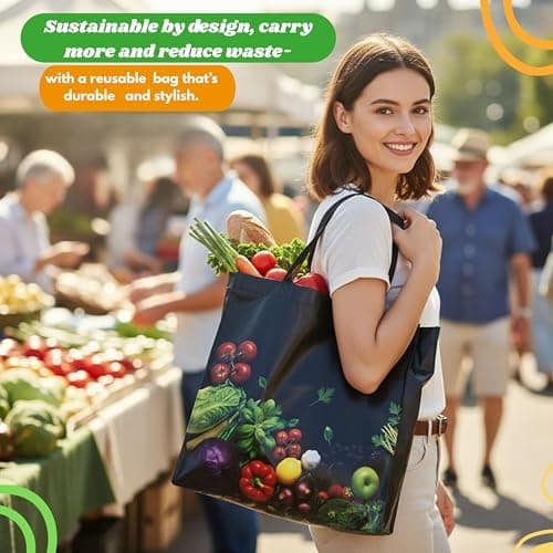 Simply Cool Reusable Grocery Bags Eco-Friendly Shopping Bags 13”x12.6”x7.25 Durable Recyclable Shopping Bags Washable, Foldable, Portable Tote Bags Bulk (100 Pack) - Thumbnail 5