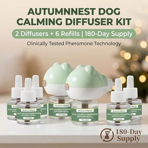 Calming Diffuser for Dog, Pheromone Plug-in Set (2 Diffusers & 6 Refill 48ml) for Dog Anxiety Relief, Reduces Barking, Aggression, Destructive Behavior, Fireworks Fear, 180-Day Dogs Calming Diffuser - Thumbnail 2