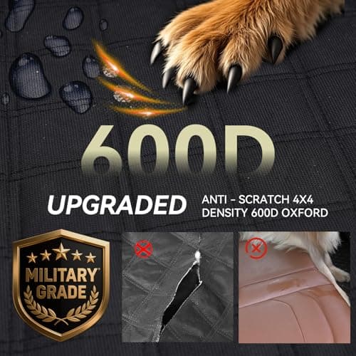 Back Seat Extender for Dogs,Dog Car Seat Cover for Back Seat with Hard Bottom Holds 500 lbs,Car Seat Protector,Waterproof Extender for Dogs,Dog HammockPet Bed for Full-Size Cars,SUVs, Small Trucks - Thumbnail 4