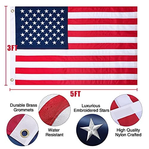 NELXINJO Heavy Duty 25FT Flag Pole -13 Gauge Extra Thick Aluminum Flagpole kit for House Yard - 80 MPH Wind Tested. - Thumbnail 2