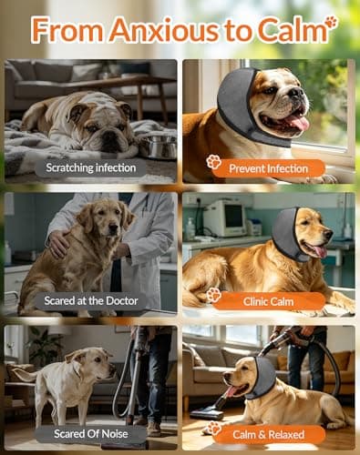 Dog Ear Muffs Noise Protection for Fireworks & Thunder, Adjustable Padded Dog Ear Covers for Anxiety Relief, No Flap Ear Wrap for Dogs - Pet Calming Hood for Grooming & Bathing, Travel, Recovery, L - Thumbnail 3