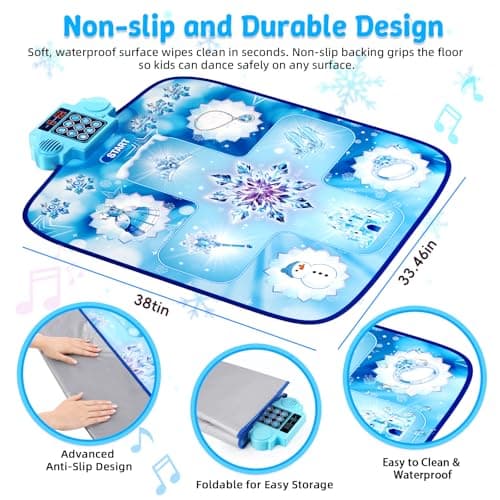 LZFYMXOK Dance Mat for Girls–Electronic Dance Game Toy Pad with 8 Challenge Levels, 3 Modes & LED Score Display, Frozen Toys for Girls Rhythm Step Play Mat, 2026 Birthday Gifts for Ages 3-12 - Thumbnail 6