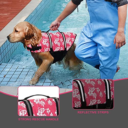 Doglay Dog Life Jacket with Rescue Handle, Dog Life Vest for Swimming Boating, Adjustable Reflective Puppy Swim Vest with Superior Buoyancy for Small Medium Large Dogs - Thumbnail 6