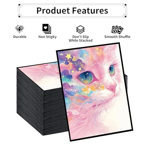 MTG Card Sleeves, Ultra Clear Front & Matte Finish Back, 100 Count Standard Size Matte Art Sleeve for Magic The Gathering (Cat) - Thumbnail 3