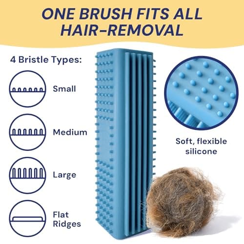 Groom Genie Magic Pet Hair Block Brush (Sky Blue) | Ultimate Dog & Cat Hair Remover for Sofa, Furniture, Carpet, Bedding, and Clothing | Reusable, Durable, and Easy to Use - Thumbnail 2