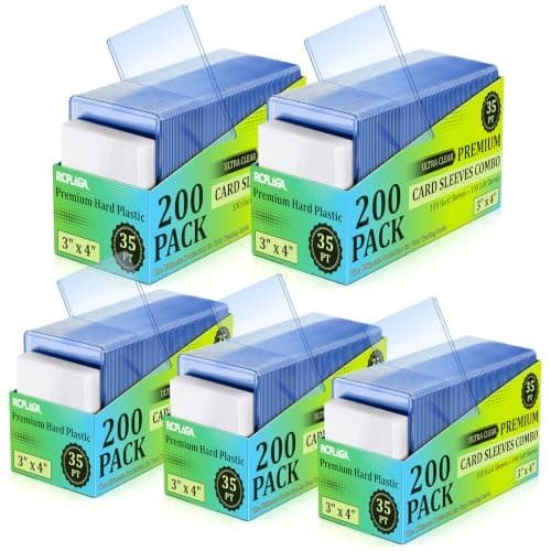RCPLAGA 1000 Pack Card Sleeves Hard Plastic Rigid Baseball Card Holder - Image 1