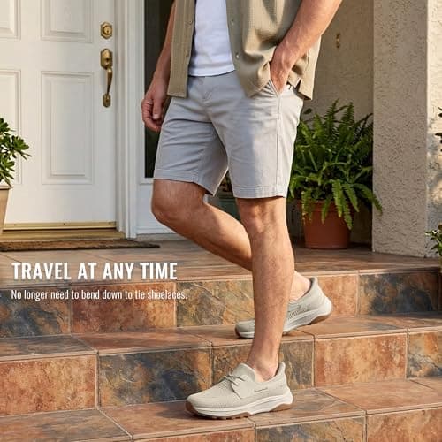 Coostar Slip On Shoes for Men Orthopedic Walking Shoe with Arch Support Hands Free Loafers Casual Khaki Size 10.5 - Thumbnail 6