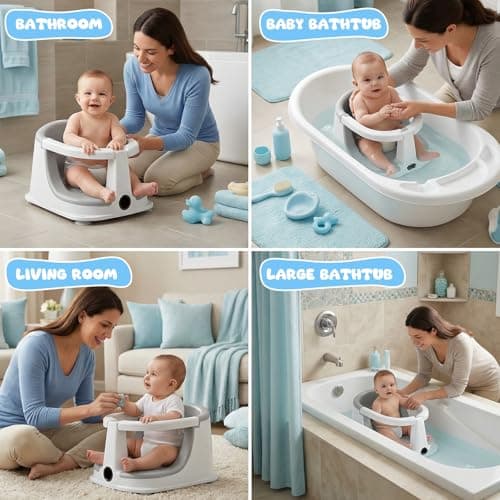 Baby Bath Seat for Babies Sitting Up, Bath Seats Sitting Up for Infant,Safe & Comfortable Toddler Bath Seat, Features an Open Design, Non-Slip Baby Bathtub with 3 Suction Cups(6-24Month) - Thumbnail 6