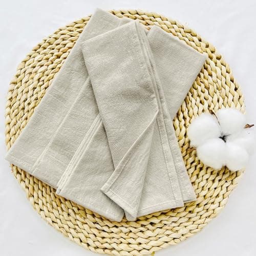 Plobeca Cloth Napkins Set of 12,17x11 Inches Natural Cotton Blend Napkins Cloth Washable and Reusable for Dinner,Parties,Wedding - Thumbnail 5