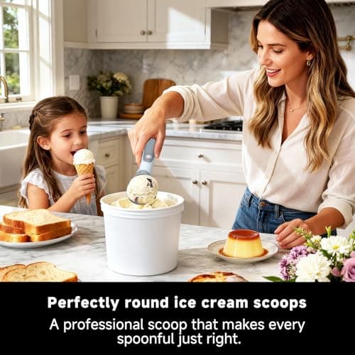 SEAINGO Heated Ice Cream Scoop - Rechargeable, ON/OFF Safety Lock Switch, Two Warming Modes, Ergonomic Handle, Electric Kitchen Tool Nonstick Scooper for Gelato, Frozen Yogurt, Sorbet & More - Thumbnail 6