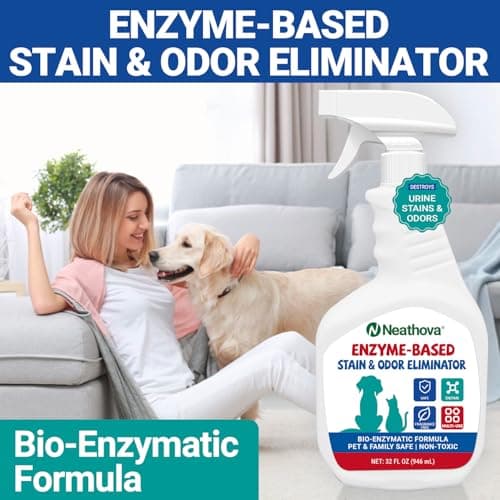Neathova Stain & Strong Odor Eliminator, Enzyme Cleaner, Pet Odor Eliminator for Home - Carpet Stain Remover for Cats & Dog Pee - Urine Destroyer - Carpet Cleaner Spray Clear (Unscented) - Thumbnail 2