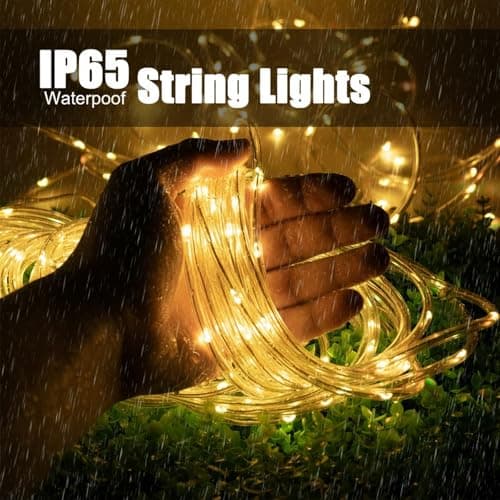 CVchancin Solar Rope Lights Outdoor Waterproof 72FT 200LED Solar String Lights Christmas Decorations Outside for Garden Patio Yard Trees Path Fence IP65 Solar Powered Tube Fairy Lighting Warm White - Thumbnail 3