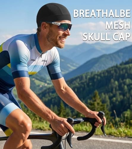 choshion Cooling Skull Caps Helmet Liner Breathable Mesh Stretch Beanie Quick Dry Headwear for Men and Women Cycling Cap - Thumbnail 2
