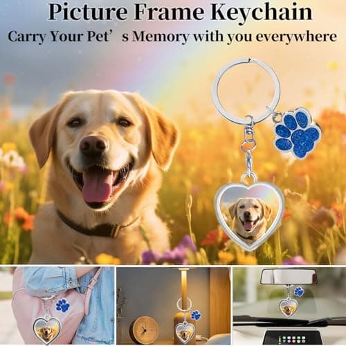 Rainbow Bridge Dog Memorial Gifts for Loss of Dog Cat Christmas Gift,5.9“ Acrylic with LED Light/Picture Frame Keychain with Paw Prints/Sympathy Card Pet Sympathy Bereavement Gifts for Pet Lovers(Paw) - Thumbnail 5