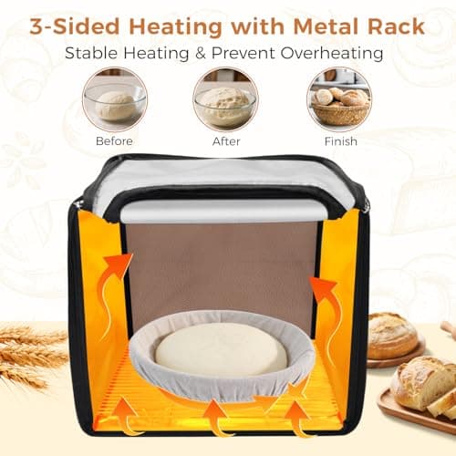 Homelove Bread Proofing Box with 65-125℉ Temp Control & 25-Timer, Folding Dough Proofer with Metal Rack & Humidity Meter, Sourdough Starter Warmer for Sourdough, Bread Baking, Pizza, Yogurt, Kombucha - Thumbnail 2