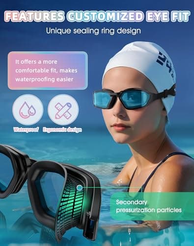 Greatever Sleek Swim Goggles Unisex-Adult, UV400 Protection Swimming Goggles, HD Wide View Goggles, Anti Fog No Leakage - Thumbnail 3