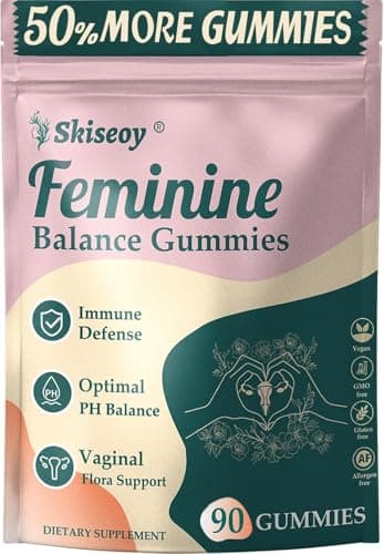 Skiseoy Pineapple Gummies for Women pH - Feminine Balance Gummies for Flora and Vaginal Health + Vitamin C for Immune Support, Probiotics Women's pH Balance Gummy Nutrition Vegan Friendly, 90 Counts - Image 1