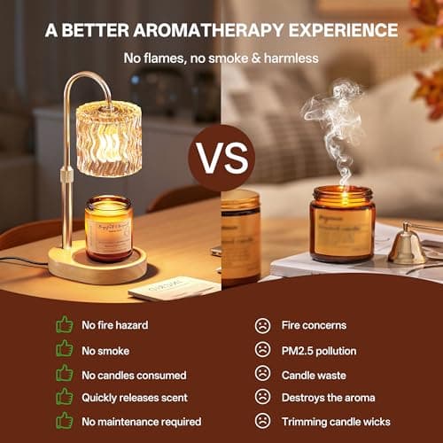 Homelist Candle Warmer Lamp with Timer, Height Adjustable Candle Lamp, Home Decor, Wax Melt Warmer for Birthday Chrismas Holiday Gifts for Mom, Women, Sister - Thumbnail 2