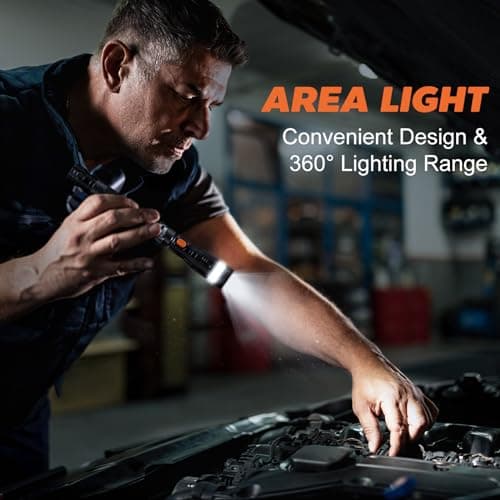 Lenski Flexible Magnetic Pickup Tool with LED, Magnetic Flashlight Pickup Tool for Fixing Machines, Gifts for Dad, Birthday Gifts for Men Him - Thumbnail 6