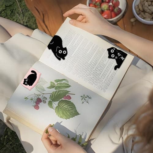 10Pcs Magnetic Bookmarks Cute Black Cat Bookmark, Mothers Day Gifts, Black Cat Gifts for Reading Women, Bookish Gift for Book Lovers, First Mothers Day Gift for New Mom - Thumbnail 6