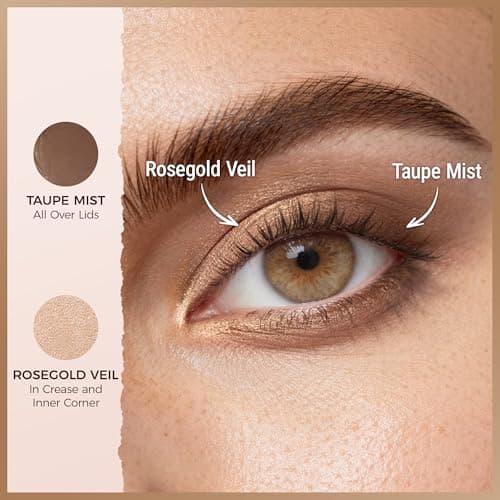 exmiloo Eyeshadow Stick - 2-in-1 Dual-Ended Cream Eye Shadow Stick - Shimmer &Matte Eye Shadow for Women Girls, Long-Lasting, Waterproof, Crease-Proof (Taupe Twilight) - Thumbnail 3