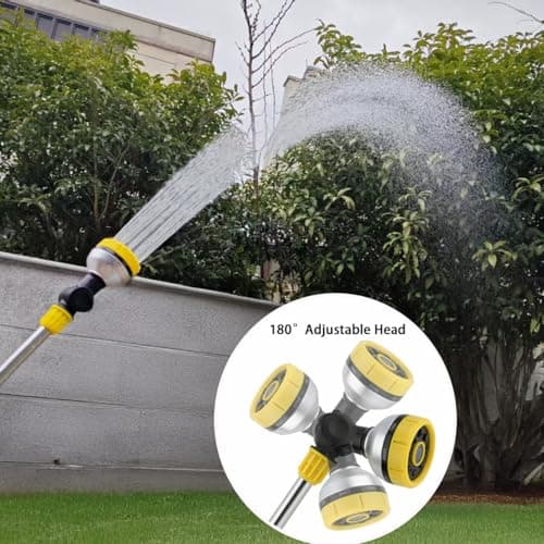 17.5" Multi-Pattern Watering Wand with Thumb Control & 180° Water Nozzle | 8 Spray Modes for High-Pressure Cleaning, Pet Bathing, Gardens, Hanging Baskets | Fits Standard Garden Hoses - Thumbnail 4