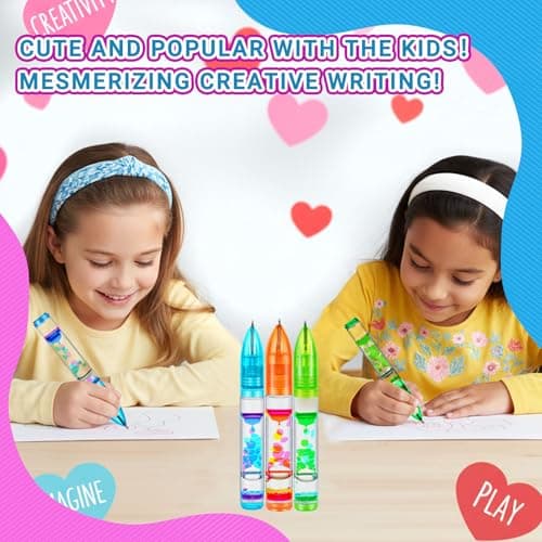 YUE MOTION Lava Pen - Great Gift for Kids & Adults- Fidget Desk Toys for School & Office - Colorful Liquid Bubbler Pens for Focus, Stress & Anxiety Relief- 3 Pack Liquid Motion Bubbler Toy Pens - Thumbnail 4