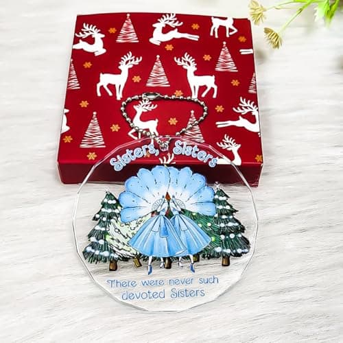 Sister Ornament, White Christmas Sisters Ornament, Ornaments for Christmas Tree, Best Friend Ornaments for Women - Sisters Gifts, Sister Gifts for Women - Thumbnail 4