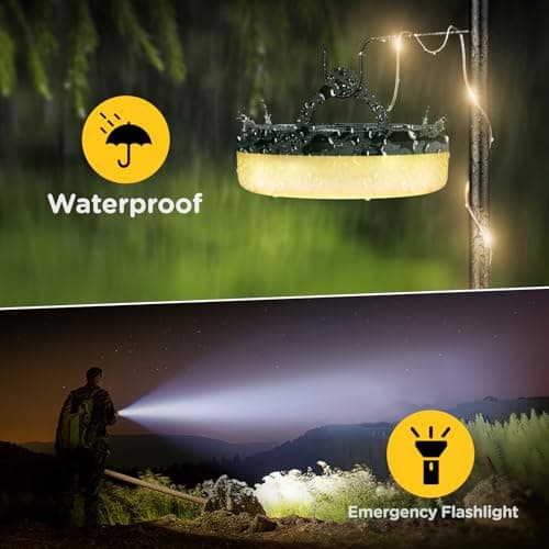 OGERY Camping String Lights, 4 in 1 Quick Storage 32.8FT Rechargeable Tent Lights String with 8 Lighting Modes, Hanging Waterproof Portable LED Lamp for Outdoor Patio Awning Garden Camping Essentials - Thumbnail 6