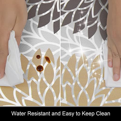 HEBE Anti Fatigue Kitchen Rugs Sets of 2, Non Slip Kitchen Mats for Floor, Waterproof Cushioned Comfort Standing Carpet for Kitchen Sink, Home Office, Laundry Room - Thumbnail 5