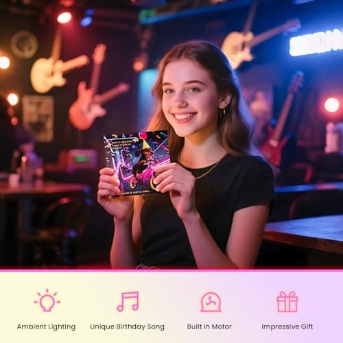 mountova Birthday Card, Funny Birthday Cards for Men Women Kids, Exquisite MUSICAL & SHAKING & LIGHTING Rock Band Dog Pop-up Greeting Card Gifts with Envelope, 6.1 x 6.1 Inch - Thumbnail 4