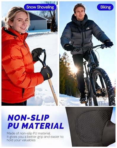 AXEVMEN Winter Waterproof Gloves (Black, Medium) - Thumbnail 5