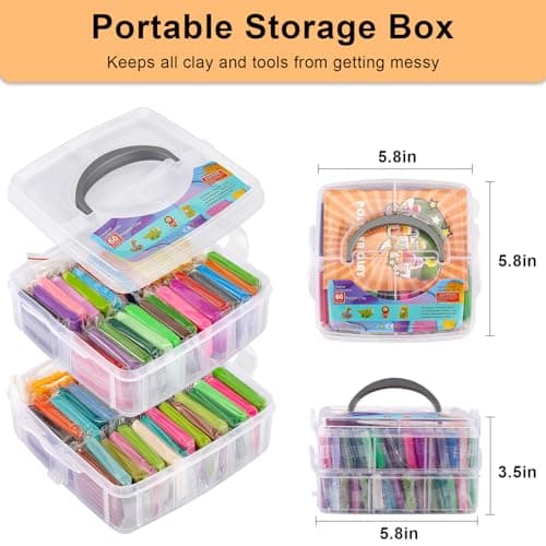 CiaraQ Polymer Clay Starter kit, Oven Bake Modeling Clay with Sculpting Tools, 60 Colors, 3.24 lb - Thumbnail 4