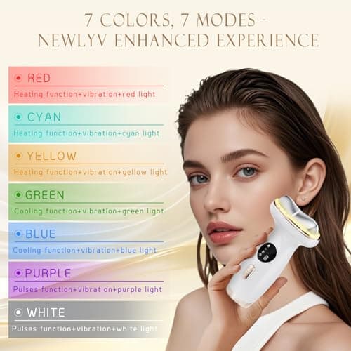 Electric Gua Sha Facial Tool 7 in 1 Hot & Cold Face and Neck LED Beauty Massager, Vibration Pulse Mode for Skin Care, Lymphatic Drainage Anti-Aging & Wrinkles Face Lift Device Gift for Mom - Thumbnail 2