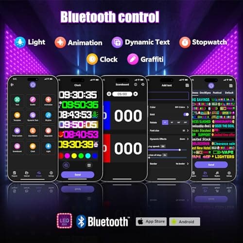 Large Programmable P5 Resolution LED Sign, Indoor Window LED Signs, Bluetooth App, for Business Bars Gaming Rooms Restaurants Festivals - Thumbnail 3