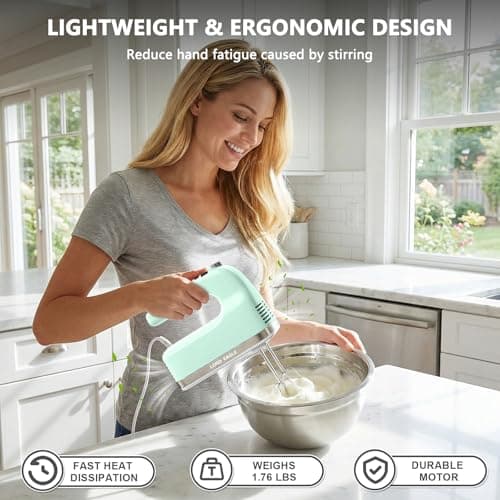 Lord Eagle 9-Speed Digital Hand Mixer Electric Handheld, 500W DC Motor - Thumbnail 6
