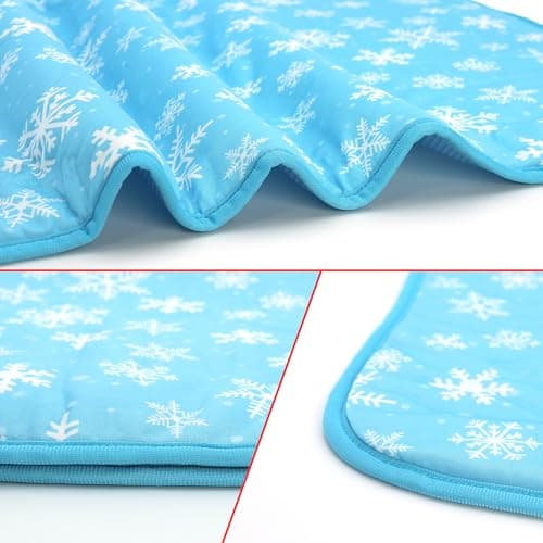 NACOCO Summer Pet Cooling Mat - Cat Dog Cushion Pad Sleeping Cool Snowflake Comfortable Soft for Pets Kids and Adults (Blue Snowflake, M) - Thumbnail 2