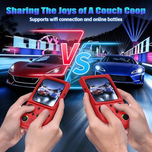 R36TMAX Retro Handhled Game Console, 4.0 Inch Retro Gaming Console with 4000mAh Battery, 64GB Preloaded with 18000+ Video Games, Portable Retro Game Console Supports WiFi Networked Fighting, Red - Thumbnail 5