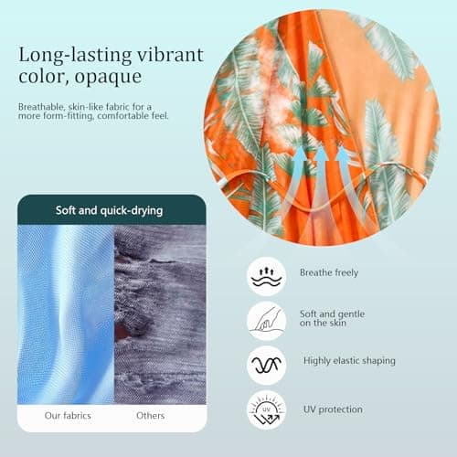 Bolsamila Women's 3 Pieces Swimsuit Mesh Skirt Halter Triangle Bikini Sets Bathing Suit with Beach Cover Ups Orange XX-Large - Thumbnail 6