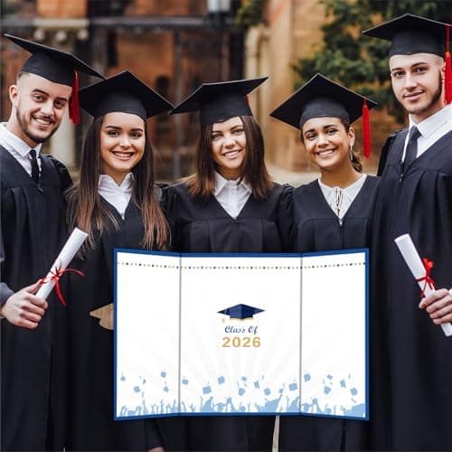 DYIRBIIY 18"X12" Graduation Signature Board - Class of 2026 - Grad Guest Book Alternative for College & High School Students, Congrats Graduate Gift, Party Favors & Decors(Blue) - A10 - Thumbnail 5