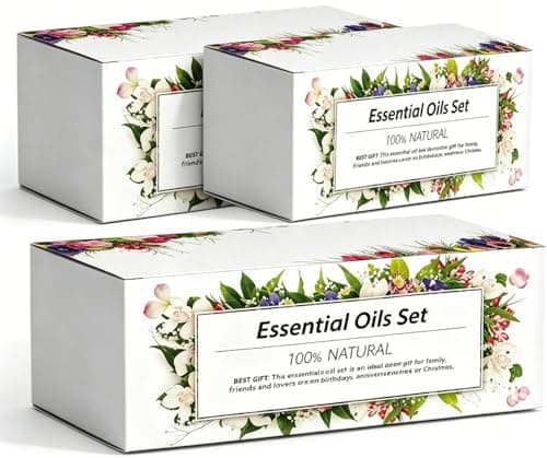 Aromatherapy Essential Oils Kit, 6pcs Pure Scented Oils for Diffuser, Soap, Massage & Home Use - Lavender, Mint, Lemon, Orange, Sandalwood, White Tea