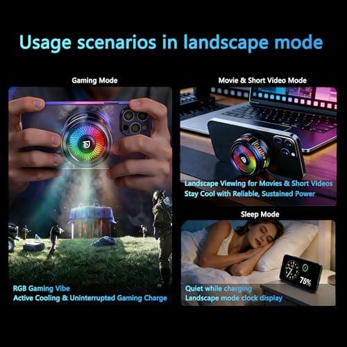 Doge&Vollar 25W Qi2 Certified Magnetic Charger with Cooling System - Phone Cooler for Gaming, Magsafe Charger for iPhone 17/16/15/14/13/12 Series - Thumbnail 3