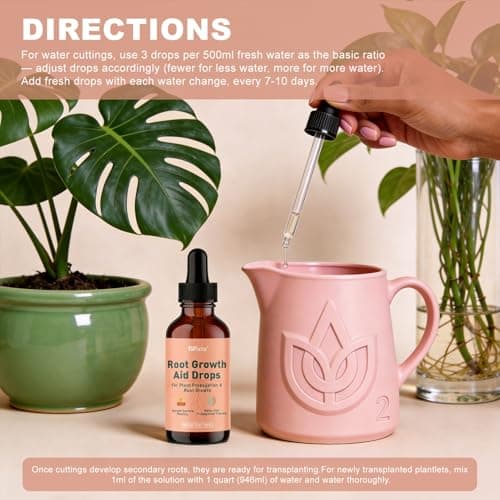Root Drops - Liquid Rooting Hormone - Fast Growth for Cuttings | Less Shock in Water/Soil/LECA/Moss | Fits Pothos, Monstera, Philodendron & All Houseplants (4 oz) (1) - Thumbnail 4