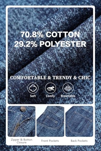 Heyfanee Mens Baggy Jorts Y2k Wide Leg Jean Shorts Men Big and Tall Loose Fit Denim Shorts for Men Streetwear Dark Blue 46 - Thumbnail 5