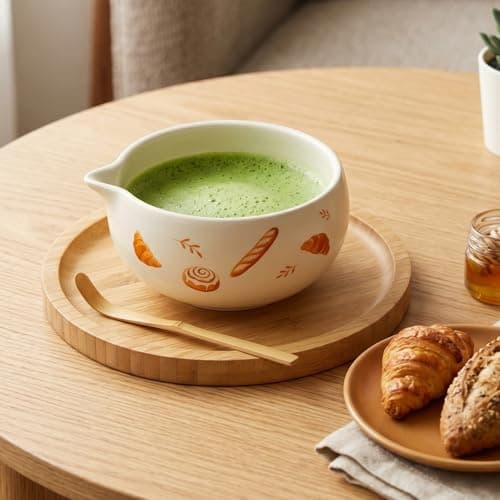 KOIMYSA Matcha Starter Kit, 6PCS Cute Whimsy Matcha Set with Ceramic Spout Bowl, Bamboo Whisk, Easy Matcha Making for Home Café, Beginners and Tea Lovers - Thumbnail 4