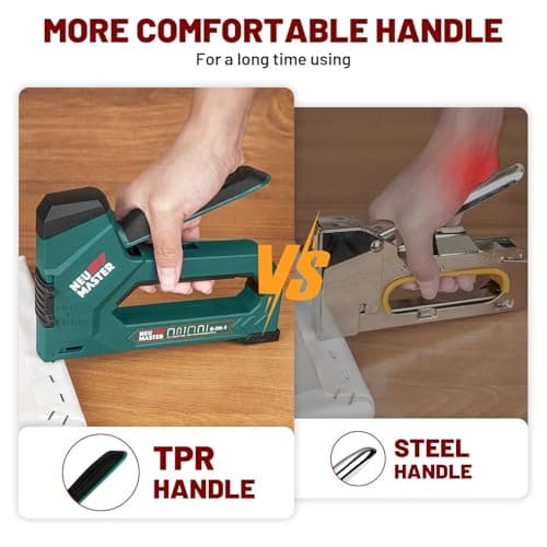 NEU MASTER 6-in-1 Staple Gun, Upholstery Stapler with 4000 Counts Staples, Staple Gun Heavy Duty for Wood, Fixing Material, Decoration DIY, Carpentry, Furniture - Thumbnail 4