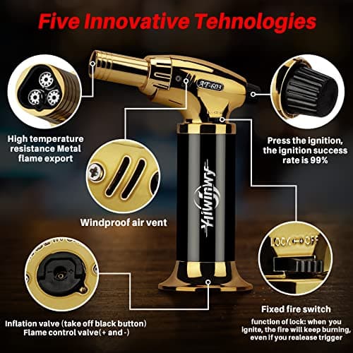 Yiiwinwy Cocktail Smoker Kit with Torch,Whiskey Smoker Kit,Bourbon/Drink/Old Fashioned Smoker Kit with 6 Flavor of Wood Chips,Christmas Gifts for Men,Husband,Dad (No Butane) - Thumbnail 4
