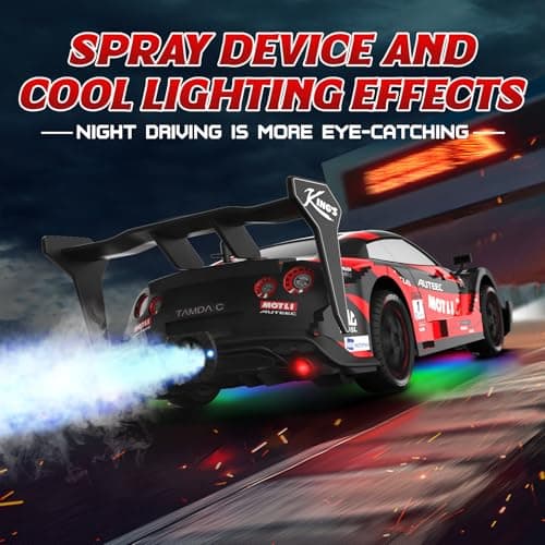 LFOLUSU Remote Control Car RC Drift Car 1:16 Scale 4WD RC Vehicle with LED Lights 2.4GHz 30km/h RTR High Speed Racing Sport Toy for Adults Boys Girls Kids Gift 2Pcs Rechargeable Battery - Thumbnail 3