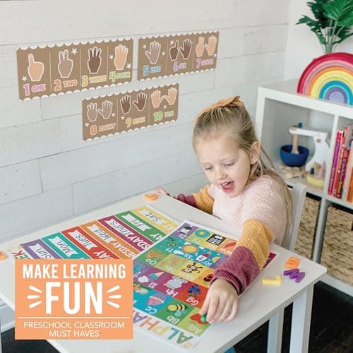 Hadley Designs Alphabet for Classroom Wall Decor - ABC Posters for Classroom Wall Chart Preschool & Kindergarten, ABC Letters & Number Line Elementary Must Haves, Kraft Daycare & Homeschool Essentials - Thumbnail 2