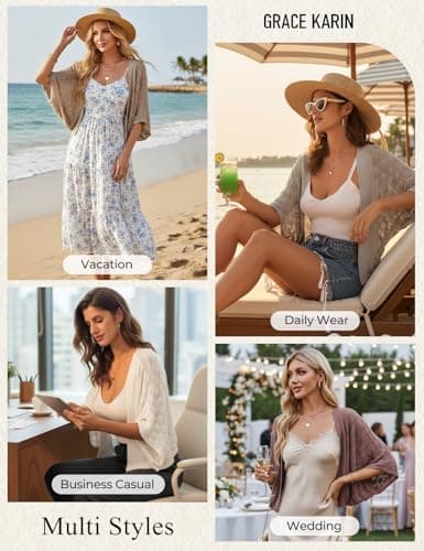 Summer Cardigan for Women 2024 Crochet Oversized Shrug Cardigan Light Purple XXL - Thumbnail 2